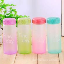 320ml Colorful Portable frosted Glass Water Bottle